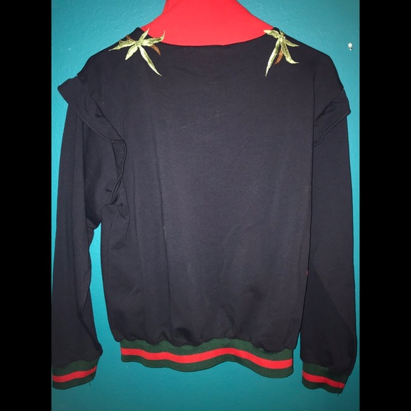 Floral Cherry Blossom Embroidered Bomber Jacket M - Picture 6 of 7